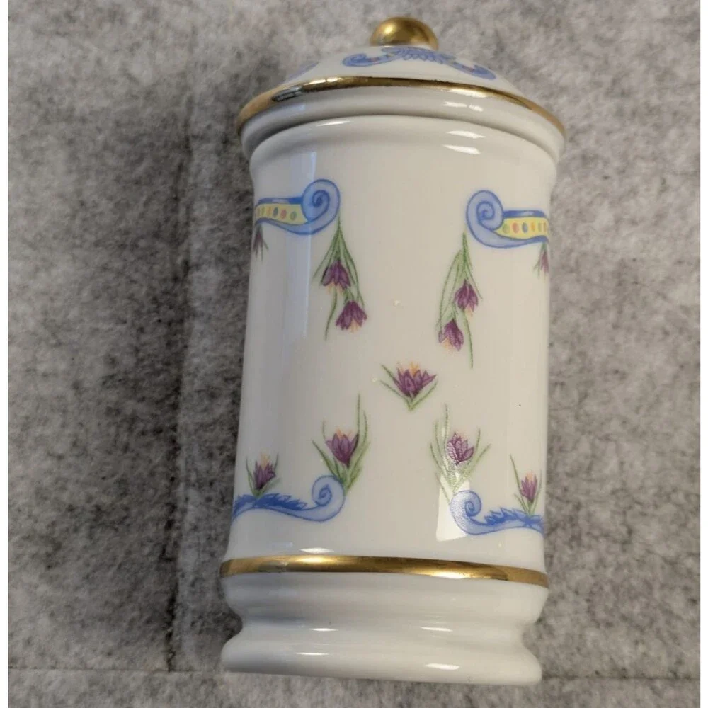 The Spice Carousel By Lenox Vintage 1993 Fine Porcelain Saffron w/ 24k Gold Trim